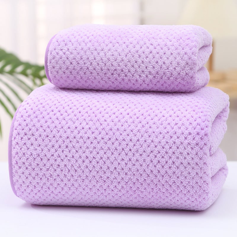 New Coral Fleece Soft Absorbent Towel Bath Towel Two-Piece Pineapple Face Towel Gift Towel - Image 1